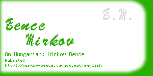 bence mirkov business card
